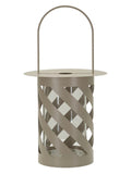 Lanterna decorativa in metallo tortora, Ø23x43 cm – Saturno Twist