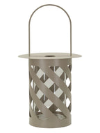 Lanterna decorativa in metallo tortora, Ø23x43 cm – Saturno Twist