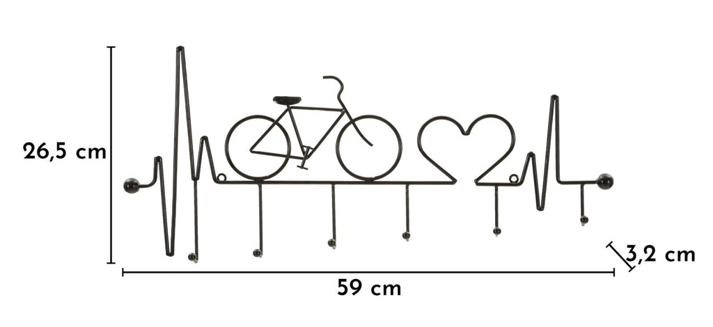 Appendiabiti da muro Bicicletta Nero - foto 6