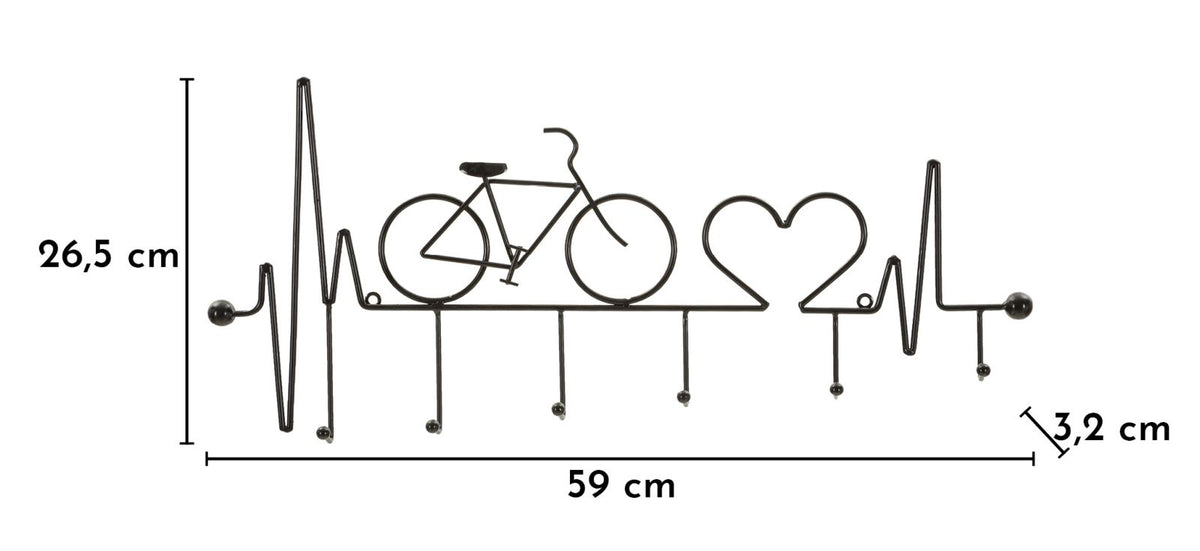 Appendiabiti da muro Bicicletta Nero - foto 6