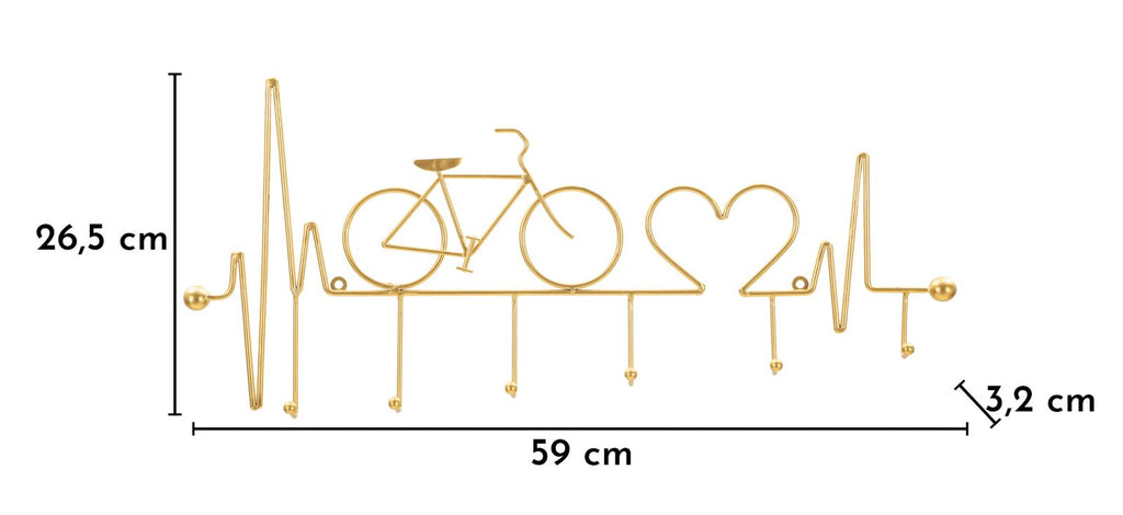 Appendiabiti da muro Bicicletta Oro - foto 6