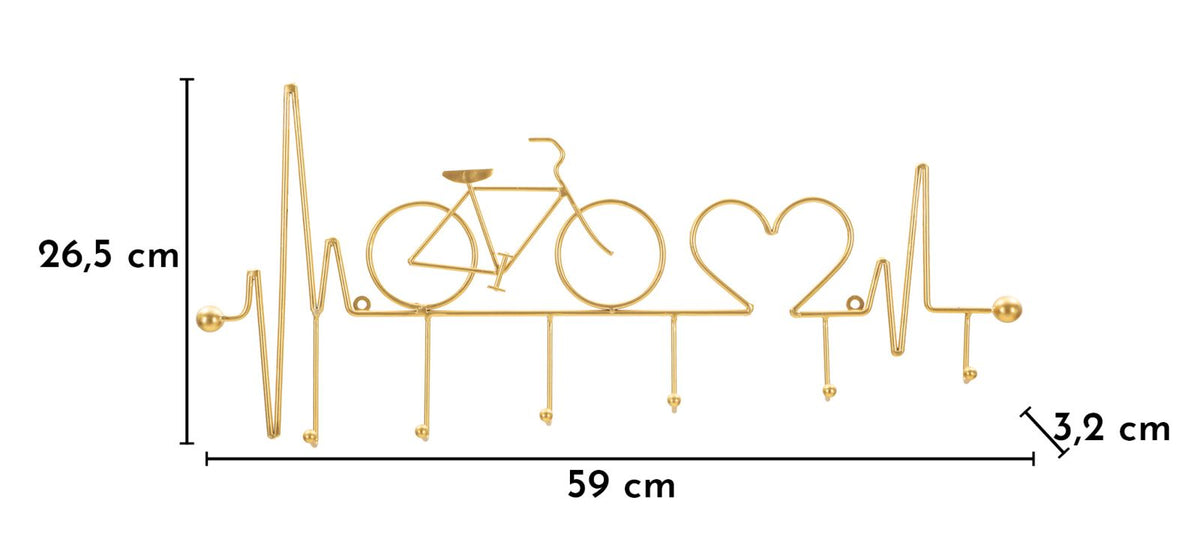 Appendiabiti da muro Bicicletta Oro - foto 6