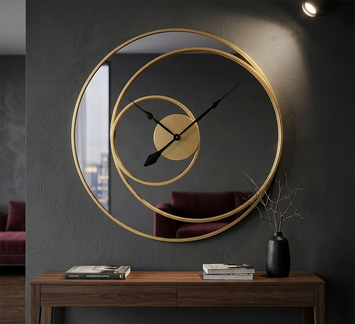 Orologio specchio, Ø90x5,5 cm