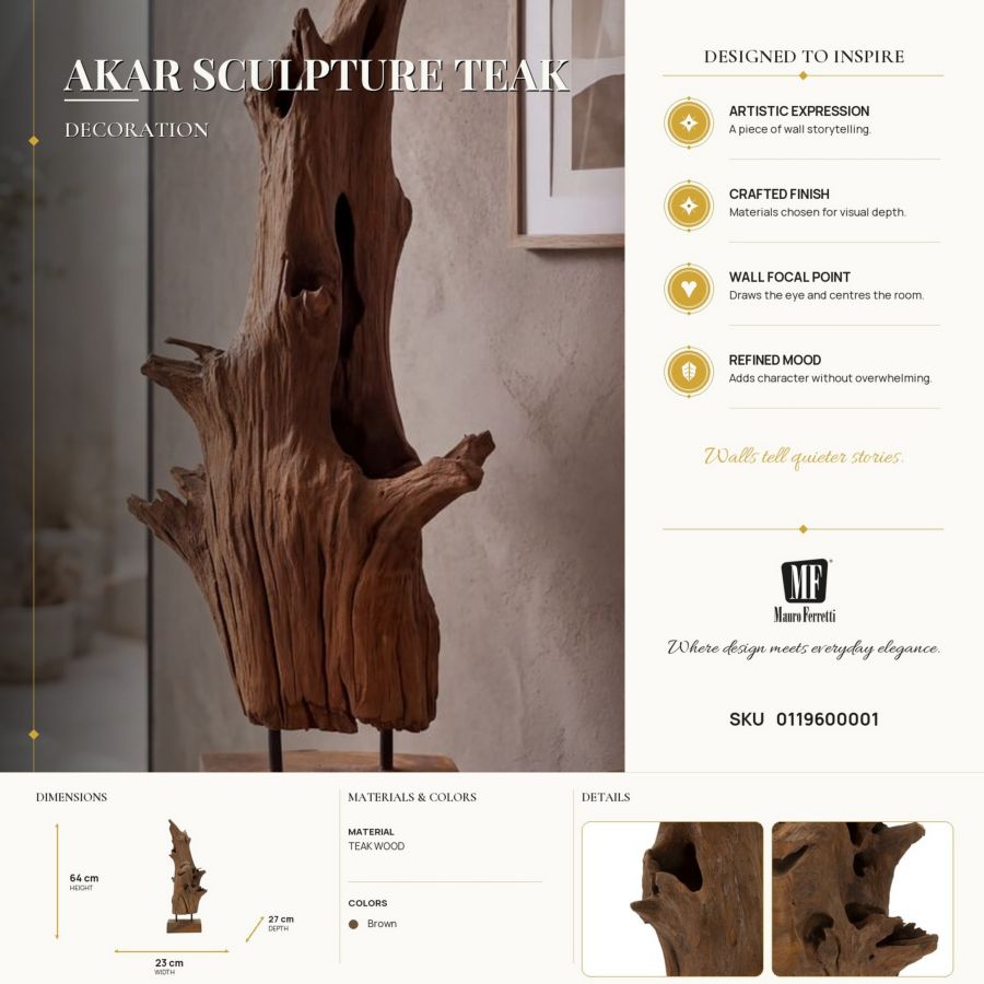 Scultura Akar in Teak Riciclato - foto 10