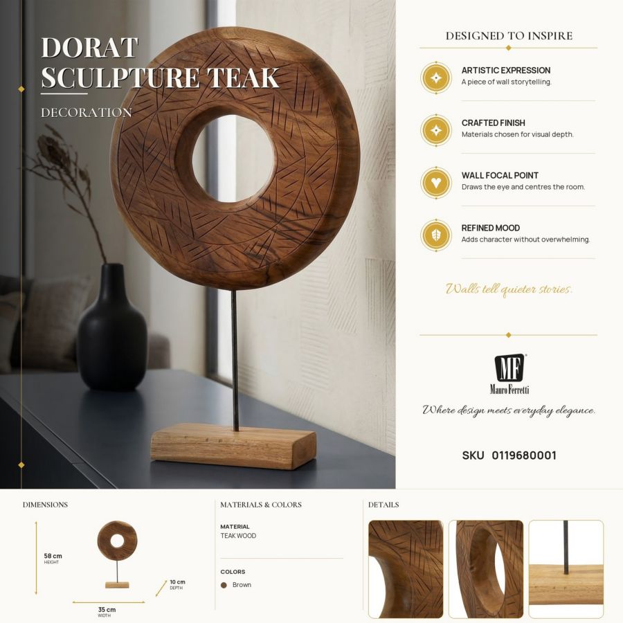Scultura Dorat in Teak Riciclato - foto 10