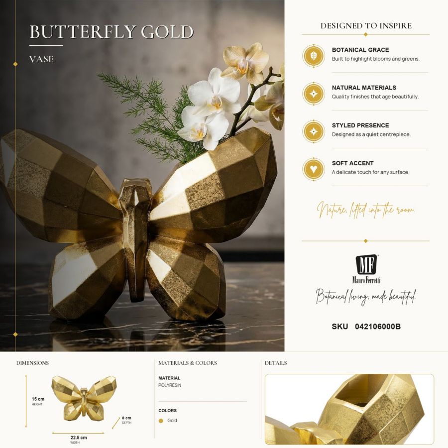 Vaso Butterfly Gold - foto 7