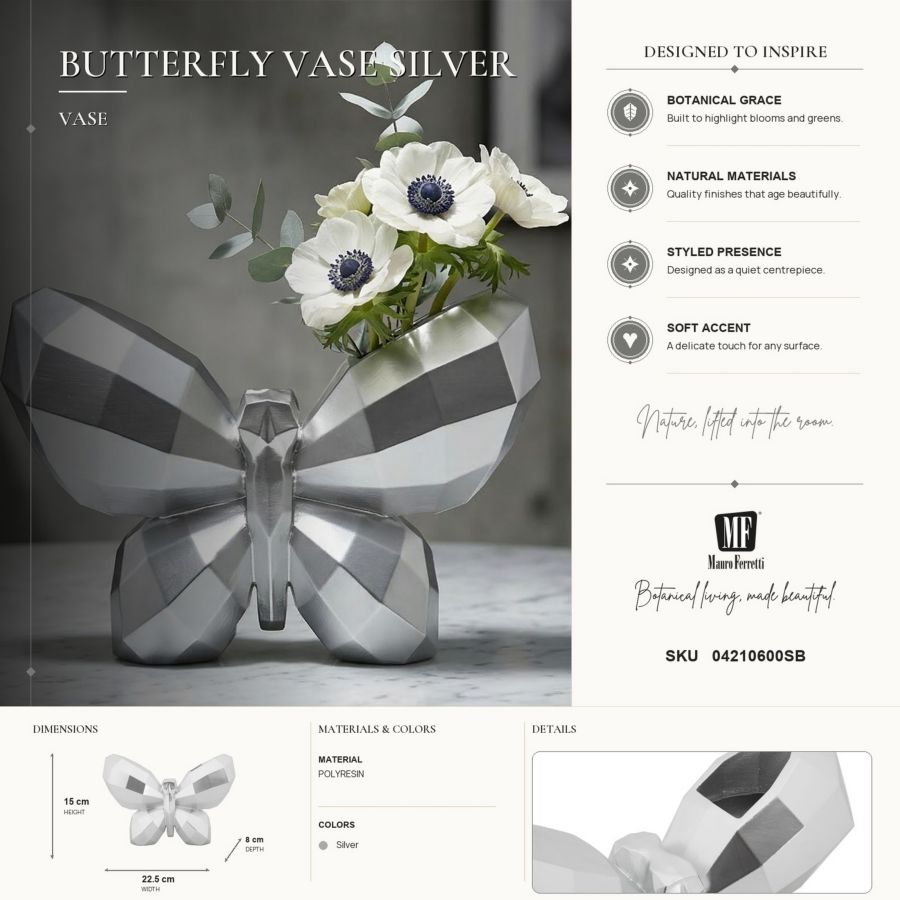 Vaso Butterfly Silver - foto 7