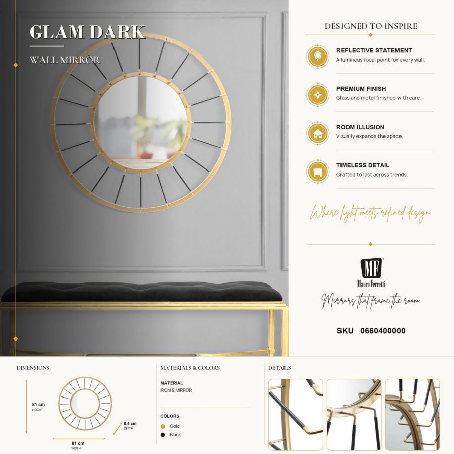 Specchio da muro Glam Dark - foto 7