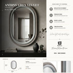Specchio da muro Antony Velluto Grigio/mix - foto 7