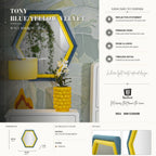 Specchio da muro Tony Velluto Blu/giallo - foto 6