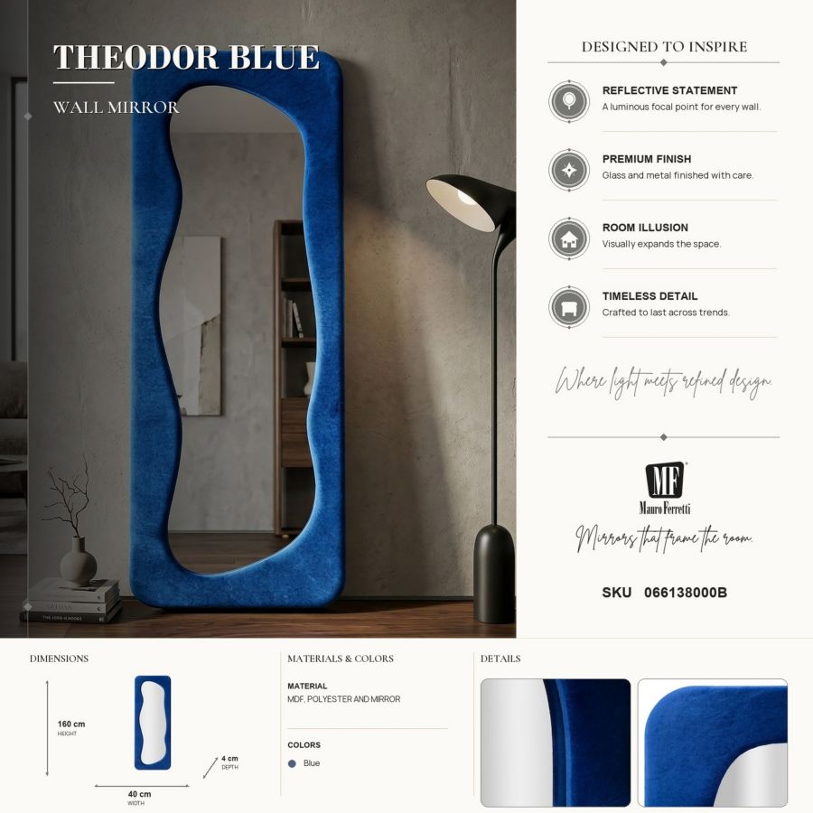 Specchio da muro Theodor Blu - foto 7
