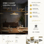 Lampadario Emily 5 Luci vetro Grigio - foto 8