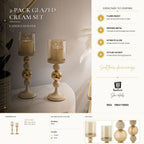 Portacandele Glassy Crema set 2 Pz - foto 7