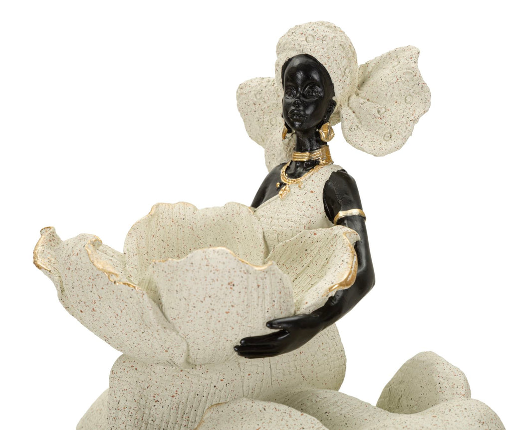 Scultura Etnica Donna Africana su Elefante - foto 4