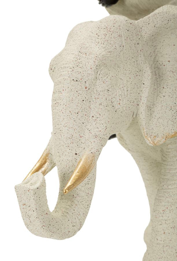 Scultura Etnica Donna Africana su Elefante - foto 5