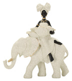 Scultura Etnica Donna Africana su Elefante - foto 1