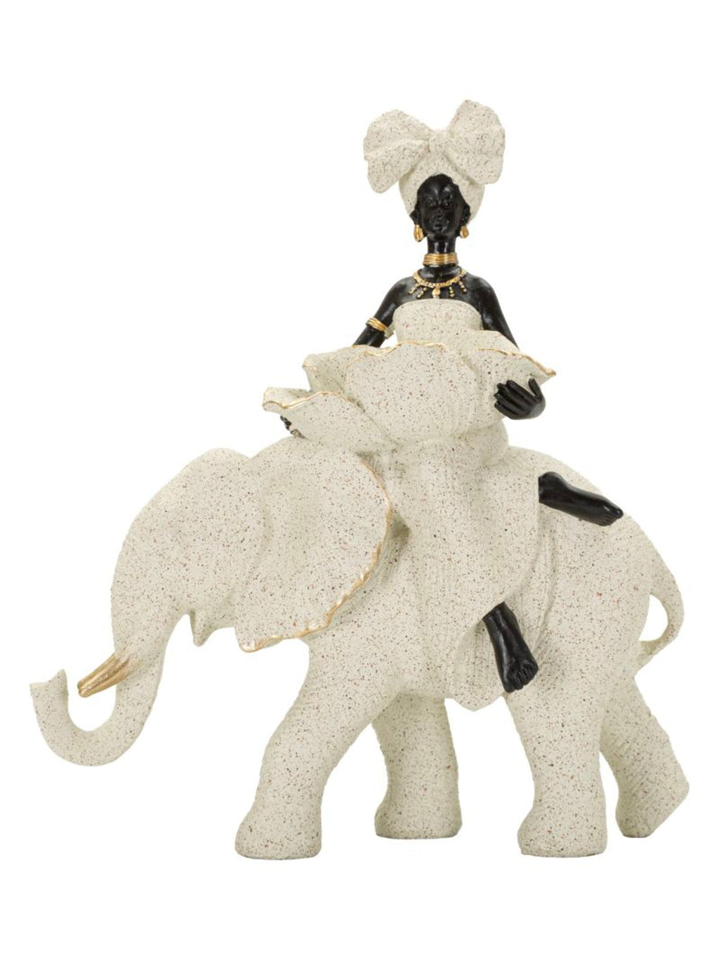 Scultura decorativa in resina beige, 50x16x34 cm – Etnica Donna Africana
