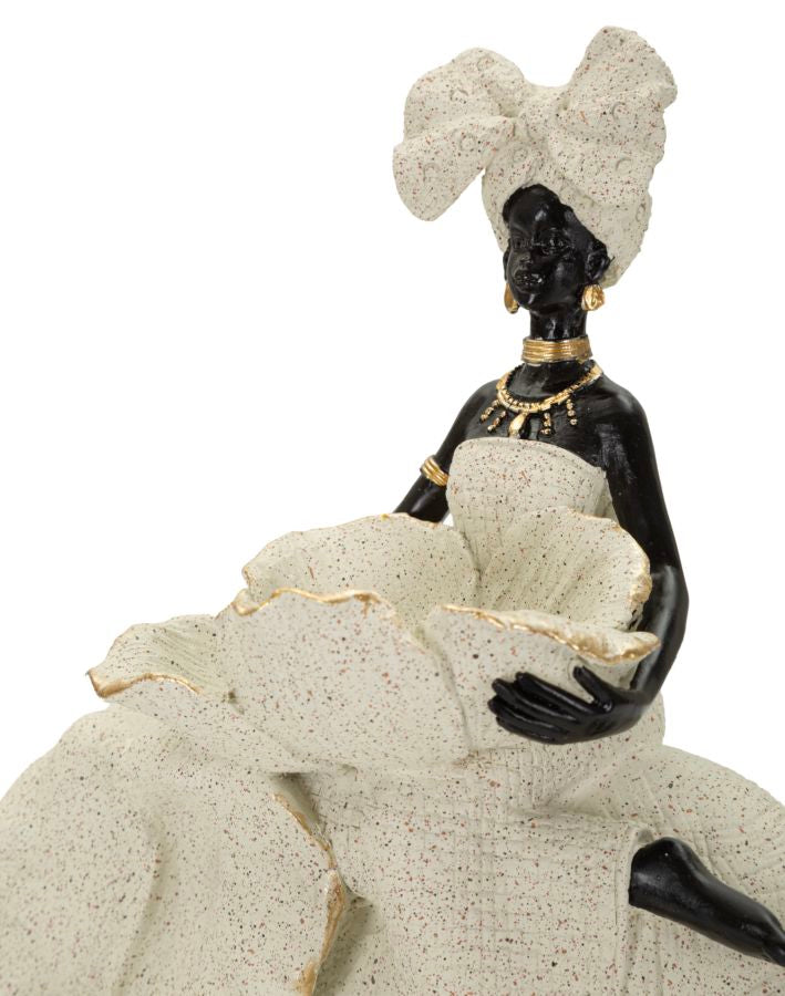 Scultura Etnica Donna Africana su Elefante - foto 4