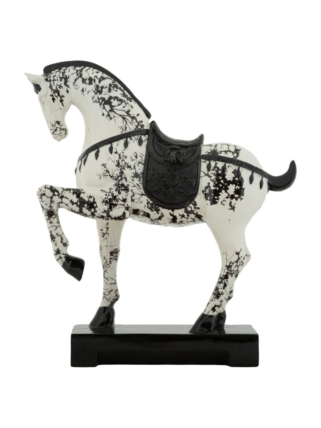 Scultura decorativa in resina bianca, 31x10,5x34 cm – forma di Cavallo