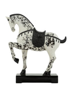 Scultura decorativa in resina bianca, 31x10,5x34 cm – forma di Cavallo