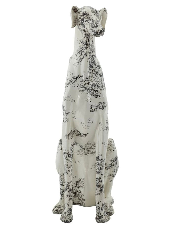 Scultura decorativa in resina bianca, 42,5x25,5x78 cm – forma di Cane