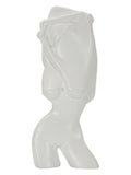 Scultura decorativa in resina bianca, 12,5x7,7x29 cm – Figura Femminile Minimal