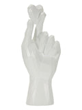 Scultura decorativa in resina bianca, 9x5,8x22,1 cm – Mano Minimal con
