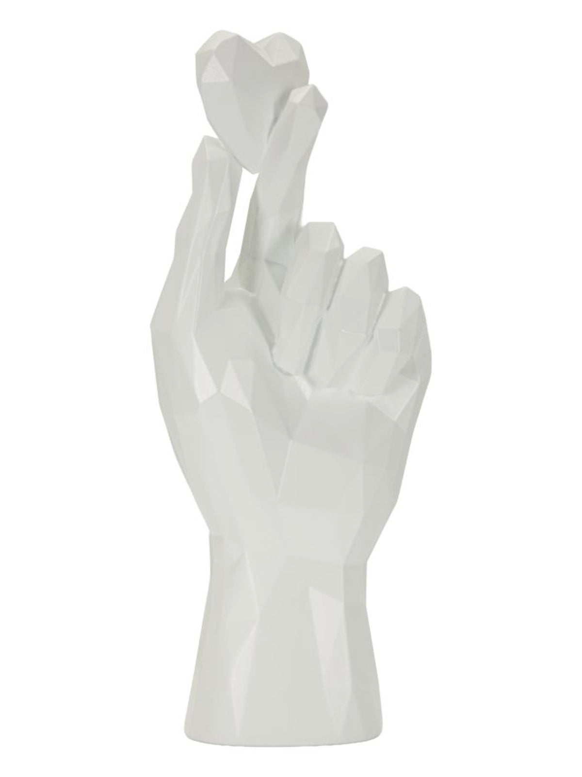 Scultura decorativa in resina bianca, 9x5,8x22,1 cm – Mano Minimal con