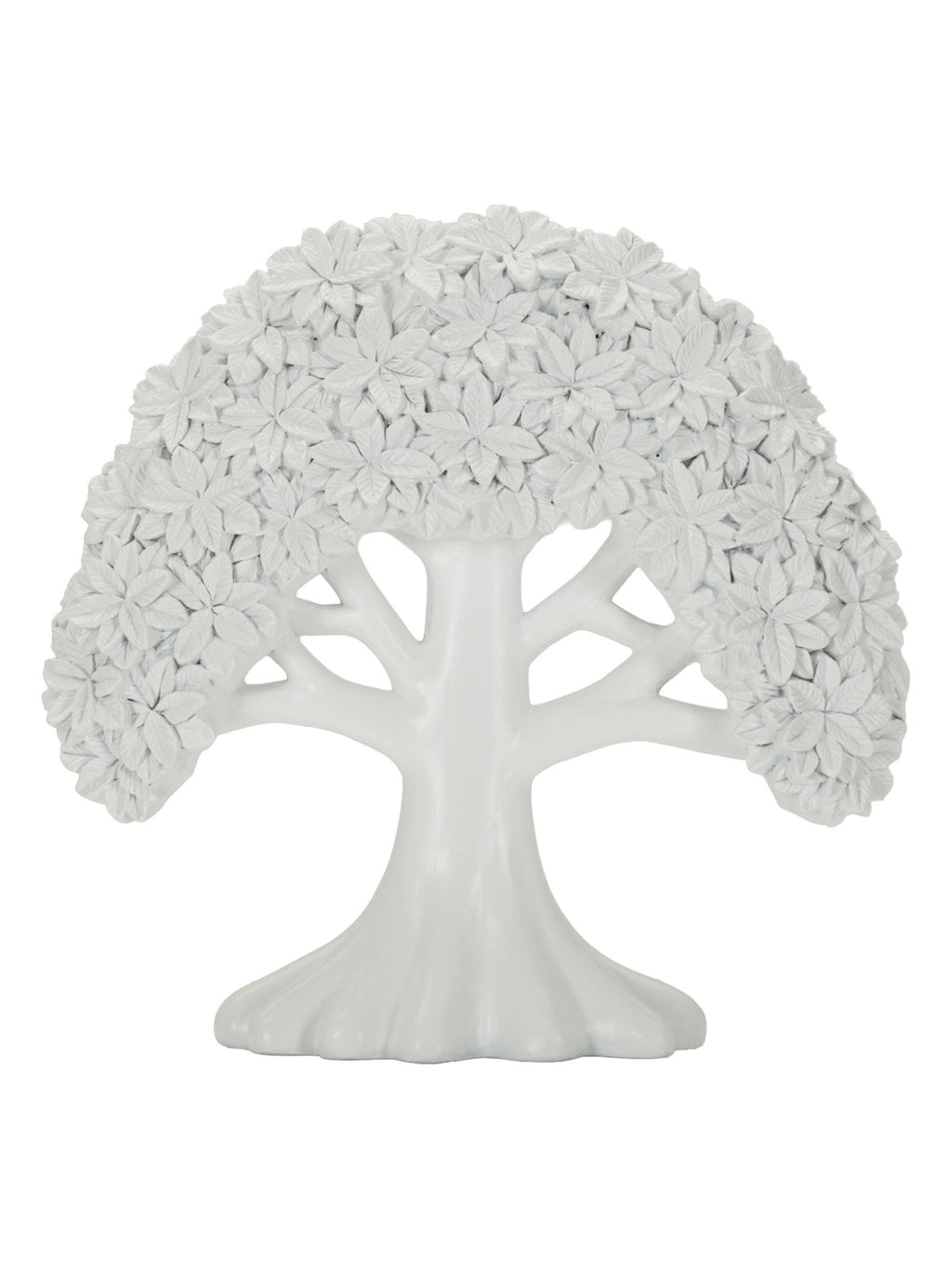 Scultura decorativa in resina bianca, 26x9x25 cm – Albero Minimal