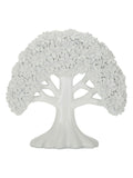 Scultura decorativa in resina bianca, 26x9x25 cm – Albero Minimal