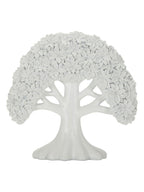 Scultura decorativa in resina bianca, 26x9x25 cm – Albero Minimal