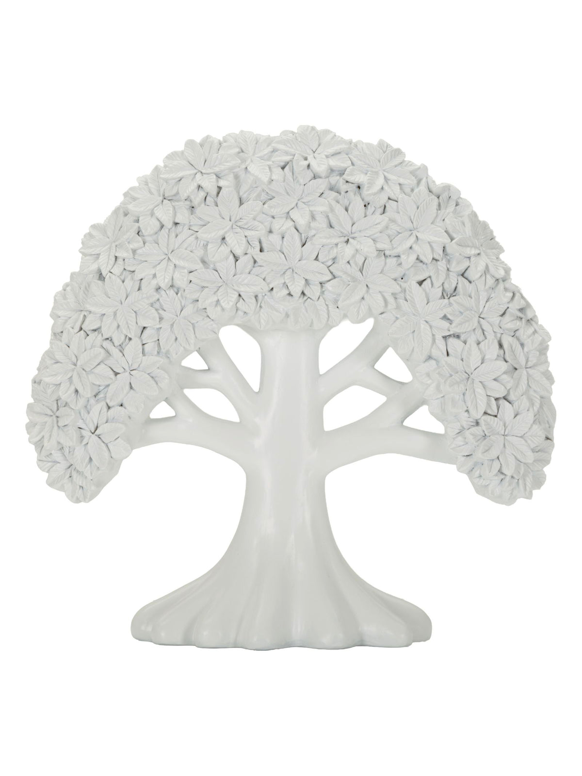 Scultura decorativa in resina bianca, 26x9x25 cm – Albero Minimal