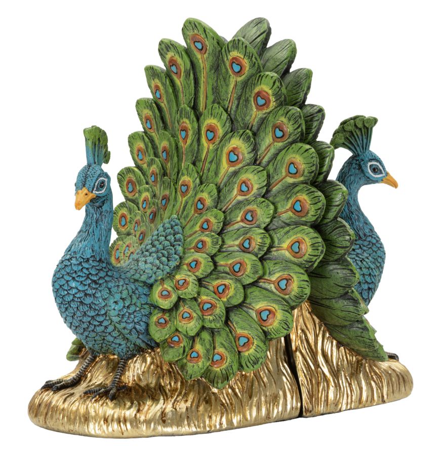 Fermalibri a forma di Pavone stile Eclettico, 20x15x19 cm – dettaglio 1