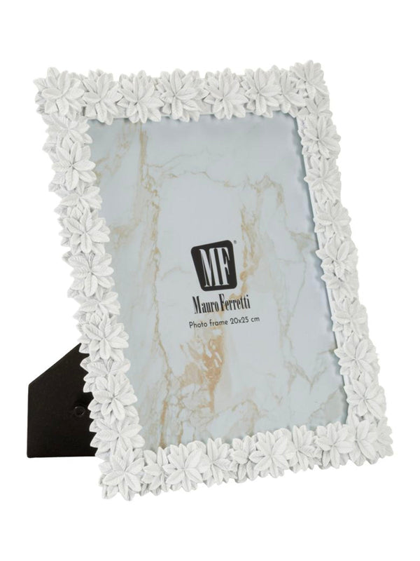 Cornice portafoto in resina bianca, 26,7x2x31,3 cm – Floreale Romantica