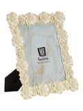 Cornice portafoto in resina crema, 28,5x2,7x34 cm – con Fiori