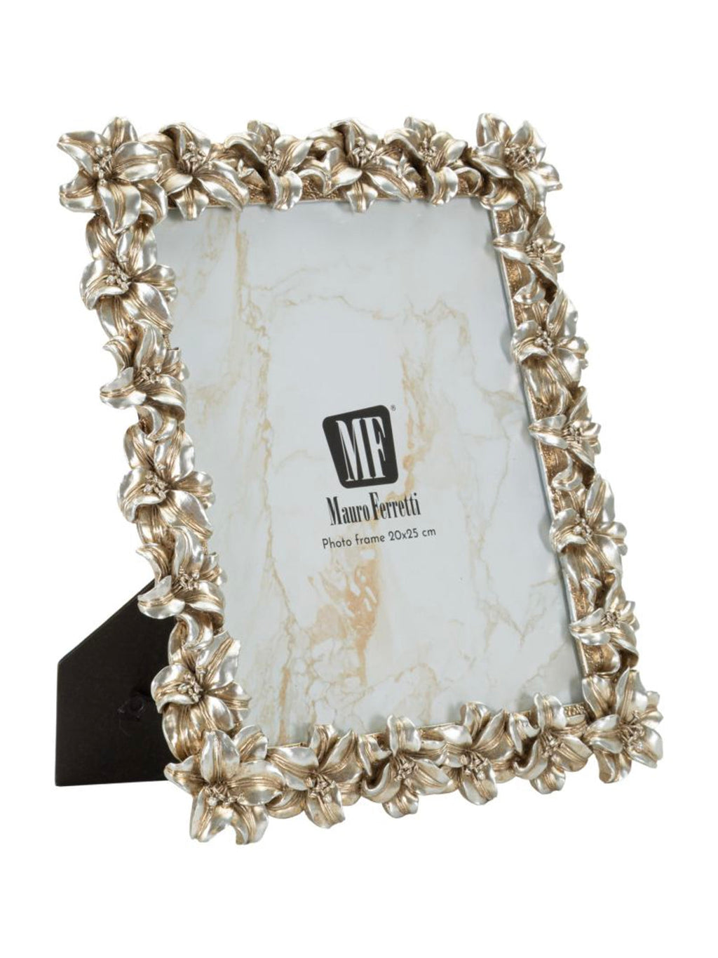 Cornice portafoto in resina argento, 27,5x2,3x32,5 cm – stile Glamour con