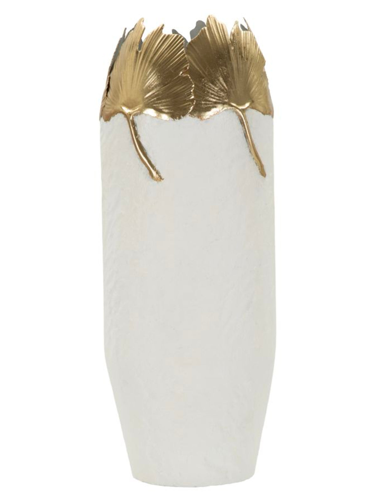 Vaso da terra in metallo bianco, Ø21x55 cm – Moderno con Bordo