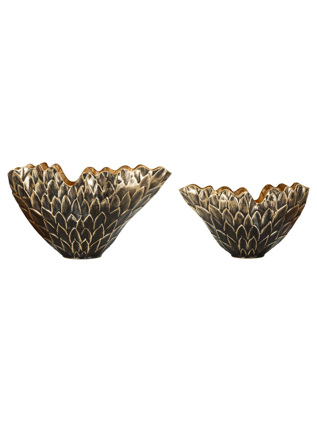 Vaso decorativo in metallo nero, 51,5x23x28-41x19x21,5 cm – di Vasi con