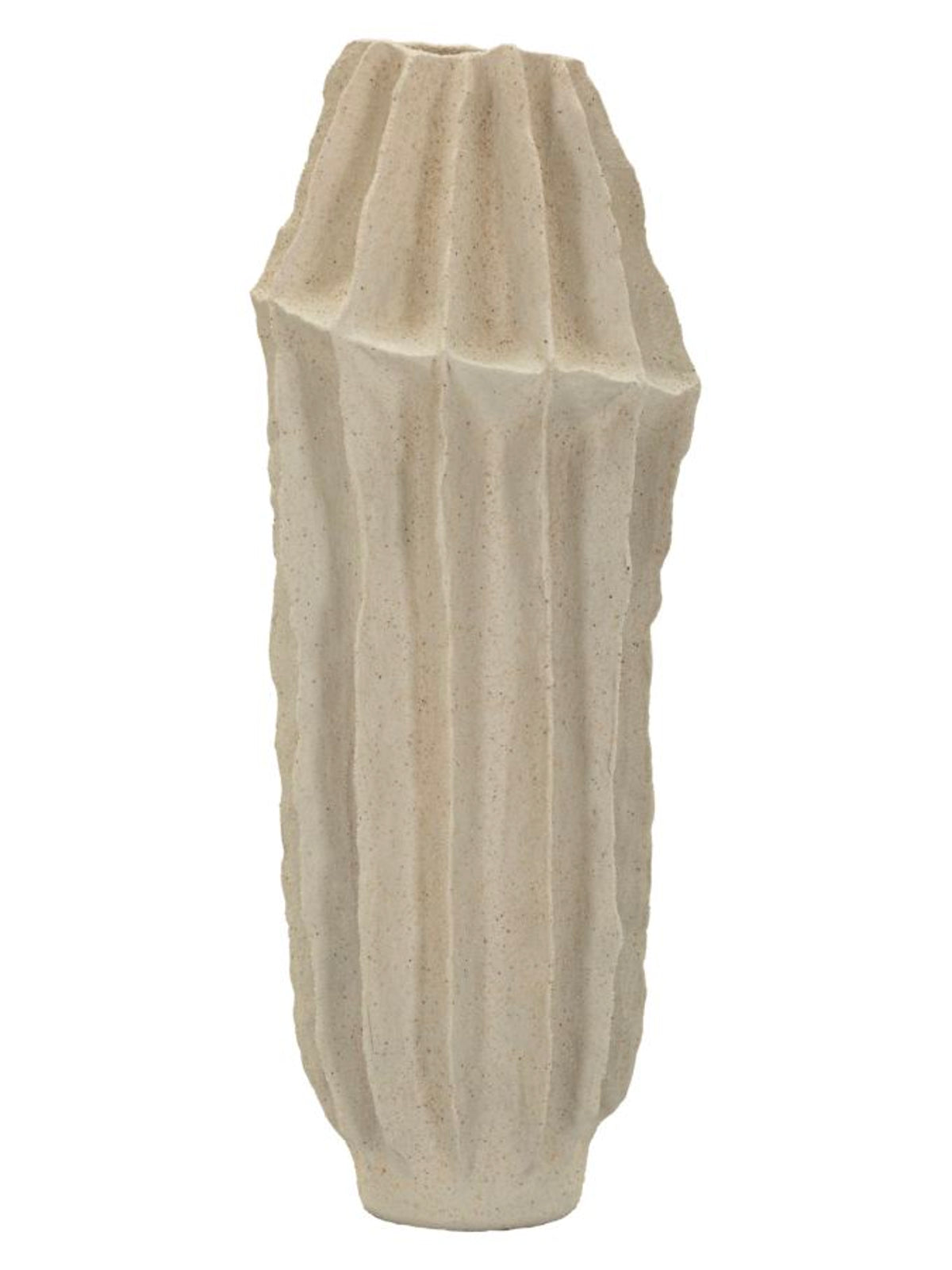 Vaso da terra in resina beige, Ø22x60 cm – stile Japandi