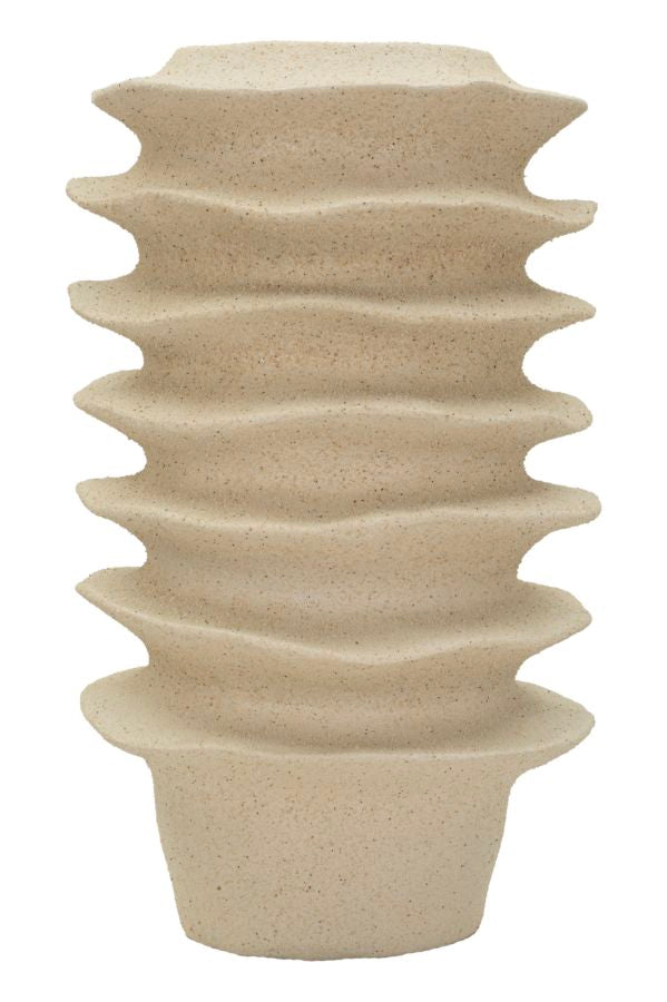 Vaso stile Japandi con Motivo a Fasce Ondulate - foto 1