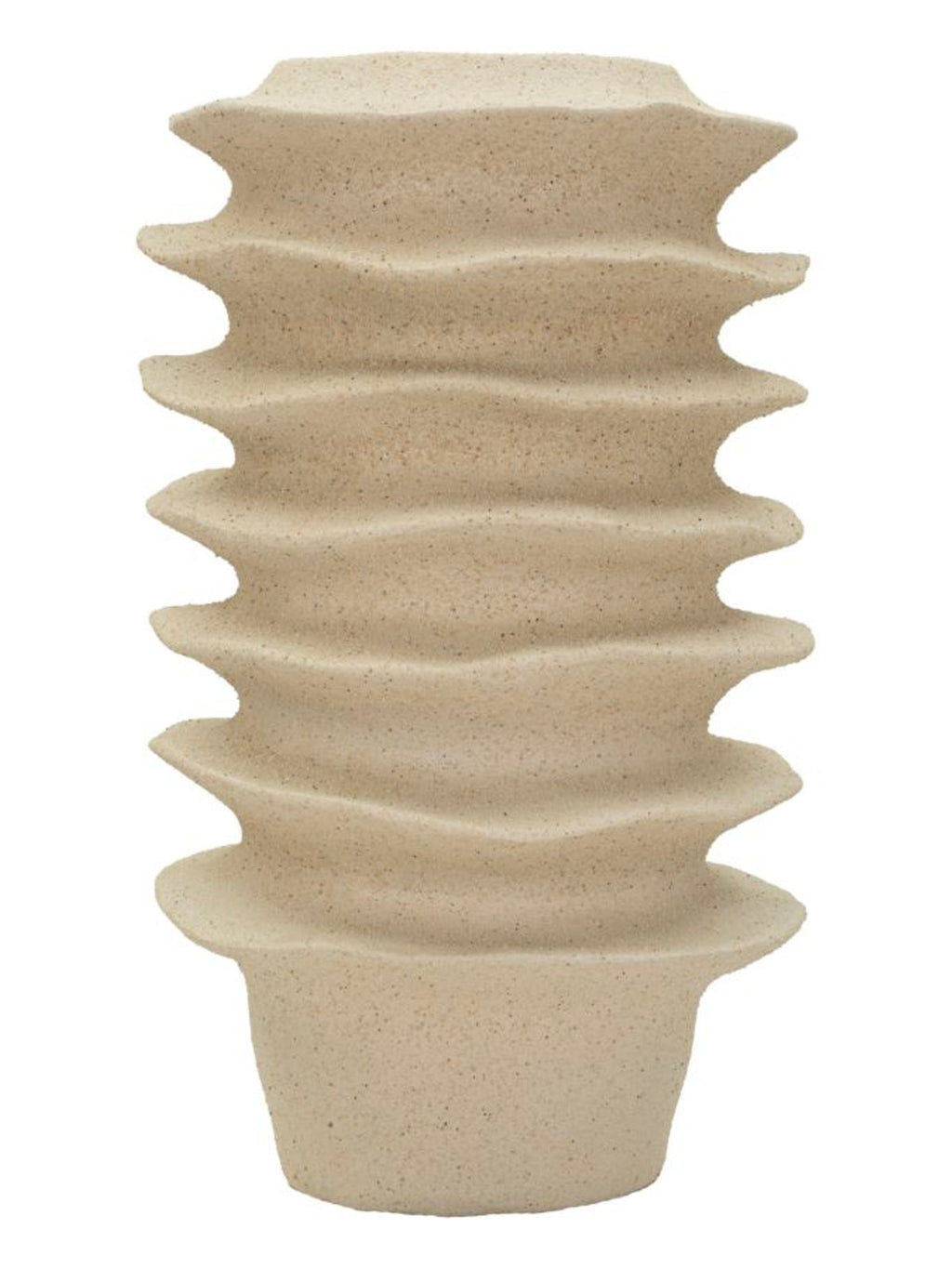 Vaso decorativo in resina beige, Ø29x49 cm – stile Japandi con