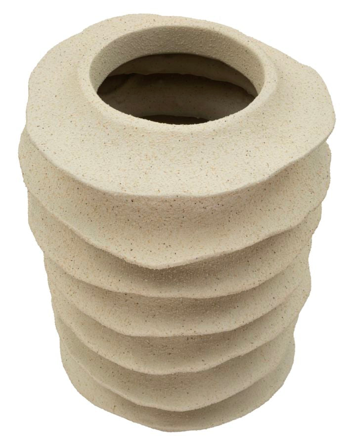 Vaso stile Japandi con Motivo a Fasce Ondulate - foto 2