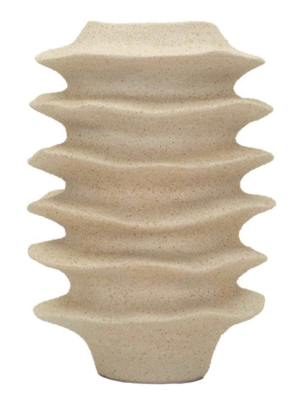 Vaso decorativo in resina beige, Ø25,5x37 cm – stile Japandi con