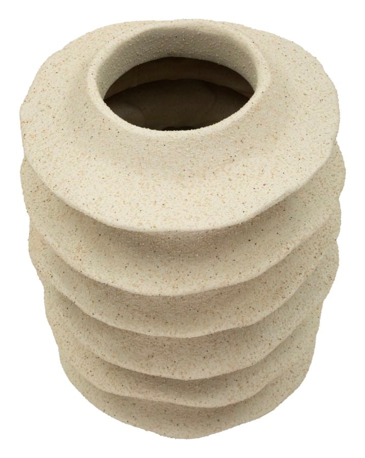 Vaso stile Japandi con Motivo a Fasce Ondulate, Ø25,5x37 cm – dettaglio 1