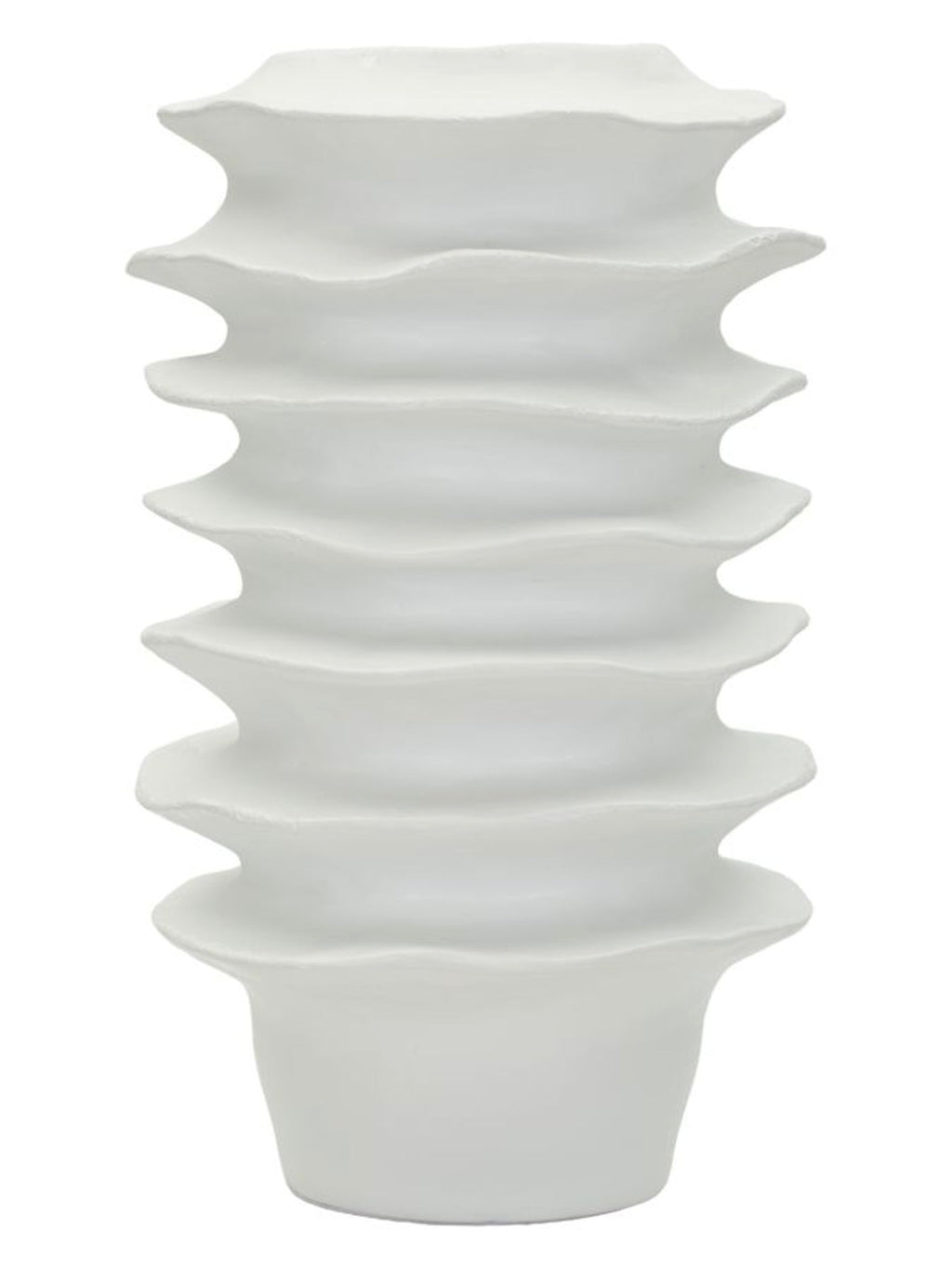 Vaso decorativo in resina bianca, Ø29x49 cm – Moderno con Motivo