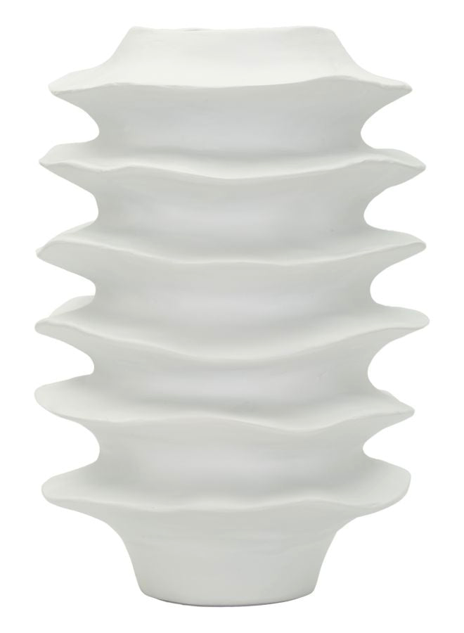Vaso Moderno con Motivo a Fasce Ondulate, Ø25,5x37 cm