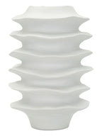 Vaso decorativo in resina bianca, Ø25,5x37 cm – Moderno con Motivo