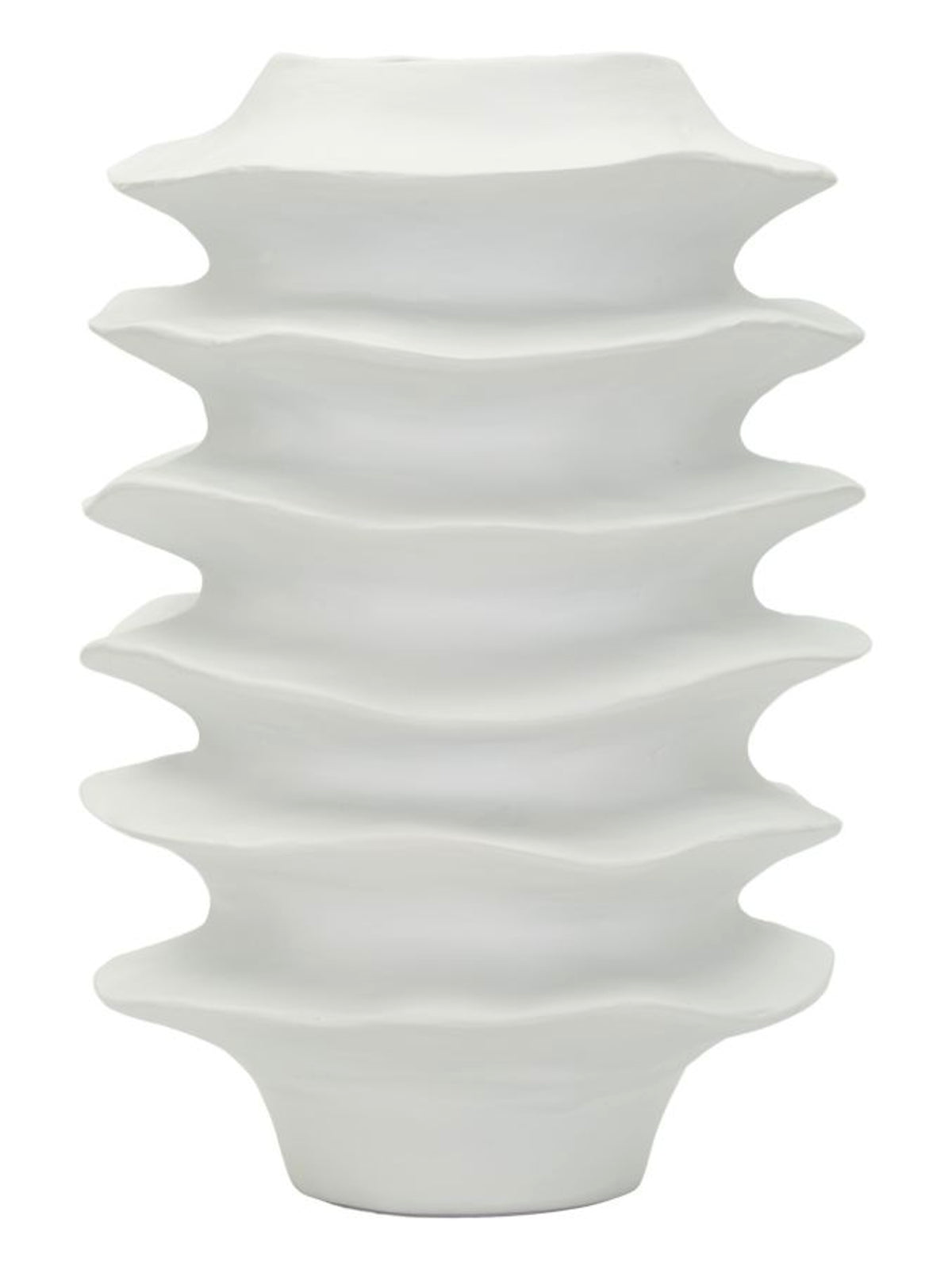 Vaso decorativo in resina bianca, Ø25,5x37 cm – Moderno con Motivo