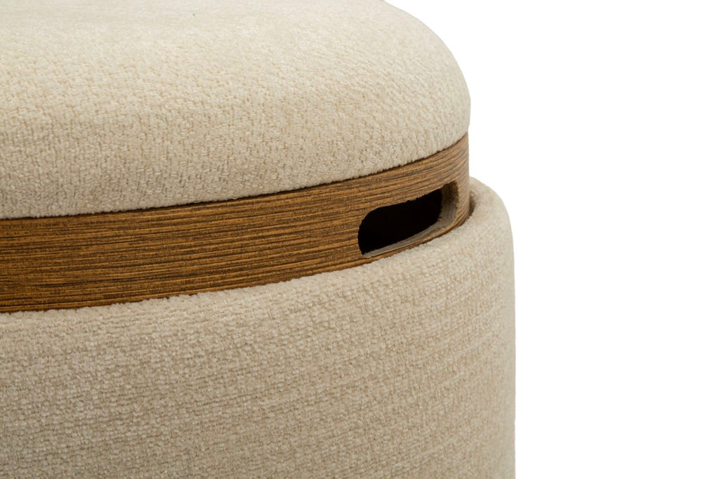 Pouf C/contenitore&vassoio Ankara coppia, Ø40x47-34x40 cm