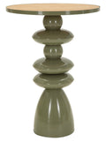Tavolino da salotto in legno verde, Ø45,5x63 cm – con Piano
